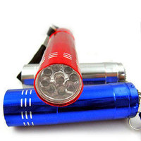 9灯强光手电筒 9LED手电筒 铝合金手电筒 送3节7号电池可印LOGO