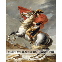世界名画拿破仑穿越阿尔卑斯山红衣版欧式人物油画酒店别墅配画