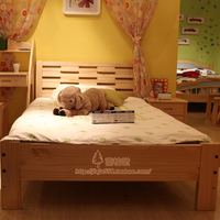 包邮松木床实木床简约现代成人床双人床儿童单人床1.2 1.5 1.8米
