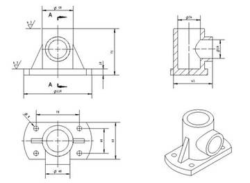 CAD工程图尺寸图标注代画机械制图PROE产品结构设计代做3D画图
