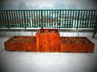 户外防腐木网格花箱花槽长方形特大栅栏花槽实木花架花桶木质花盆