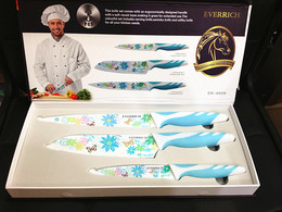 百年蔷薇厨房刀具套装 EVERRICH不锈钢刀具 三件套 菜刀正品包邮