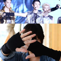 新款EXO 卞白贤 权志龙 同款韩版男女士露指针织半指长手套手臂套
