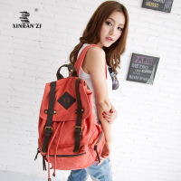 欣然之家潮酷新款韩版女用学生书包加厚帆布双肩背包大容量旅行包
