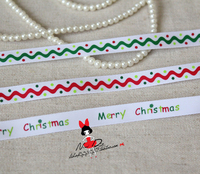 圣诞节礼物包装带 9MM印花丝带 包装彩带 圣诞丝带