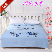 国民床单纯棉斜纹 上海传统老式 单双人全棉加厚丝光磨毛枕套特价