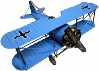 【网童奇贝】一战龙式双翼战斗机 手工铁皮飞机模型 怀旧铁皮玩具