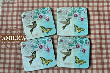 英国名品Pimpernel蝶鸟花园木制杯垫|餐垫托垫|Portmeirion旗下
