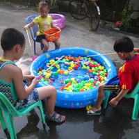 儿童磁性钓鱼玩具水池套装适合游乐场公园广场200鱼10竹杆10网捞