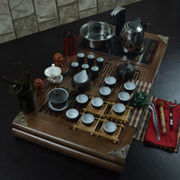 紫砂功夫茶具套装特价包邮 陶瓷茶具 四合一电磁炉实木茶盘茶道艺