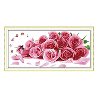 艾米兰正品A8676罗曼蒂克精准印花十字绣环保生态棉绣线玫瑰花图