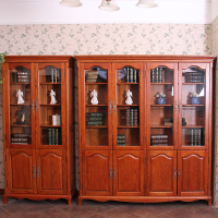 爱绿居 欧式全实木二门书柜 木质乡村风格三门书柜 英式装饰柜