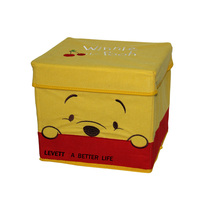 维尼小熊柔布艺折叠收纳箱卡通可爱玩具生日礼物整理盒收纳筐