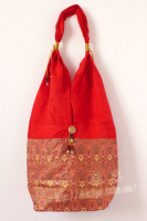 泰国民族工艺包创意手提包女式单肩盘花小挎包 泰丝花布流浪包