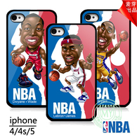 NBA球星卡通iphone4s手机壳 iPhone5手机保护外壳 科比詹姆斯韦德