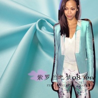 J00286夏季服装面料糖果色纯棉布布料纯色贡缎浅蓝色1.5米宽薄料