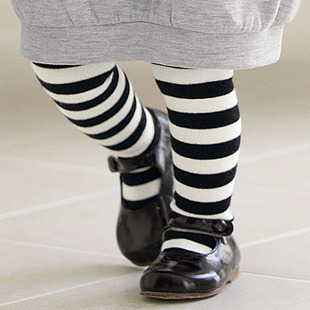 2016儿童袜子纯棉 婴儿中筒袜 防滑底 潮宝宝高筒袜 条纹打底袜子