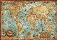 【顺丰包邮正品现货】德国进口拼图 heye 复古世界地图 3000片