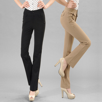 2015春季新款高腰垂感黑色微喇裤修身休闲弹力显瘦女长裤子韩版