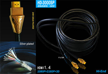 YARBO 雅宝 HD-3000SP 1.4版 发烧级HDMI线 1米至15米 可选
