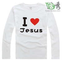 I LOVE JESUS 长袖T恤 基督教T恤 主内T恤 团契活动衫 演出服