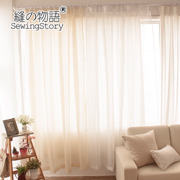 缝物语韩式田园客厅卧室布艺纱帘白色窗纱成品定制窗帘