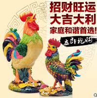 台湾交趾彩陶吉祥旺财大公鸡摆件 家居装饰品 工艺品摆件