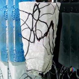 简约现代 方形装饰花瓶 黑白2色拉丝超质感 插花器玻璃花瓶