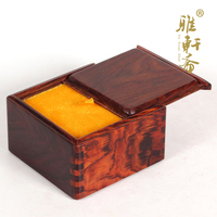 红酸枝首饰盒红木手饰品盒收纳盒 复古实木小盒子古典木质印章盒