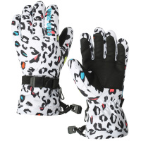 户外正品Gsou Snow滑雪手套 女士防水保暖加厚骑行印花色涂鸦手套