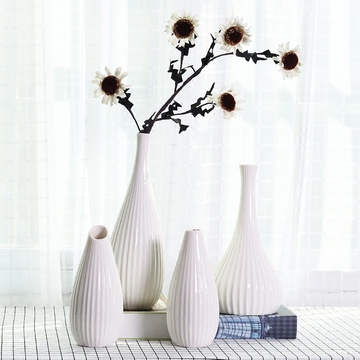 富贵竹花瓶陶瓷白色花插鲜花水培容器美式宜家玫瑰艺术装饰品摆件