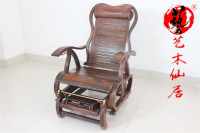 红木家具 老挝大红酸枝 摇椅 中老年人专用 休闲实木躺椅交趾黄檀