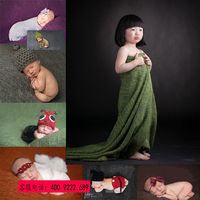 新款韩版儿童拍摄影服装欧美风格拍照宝宝麻布毛绒布主题毯子包邮