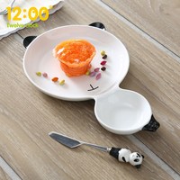 盘子创意不规则家用异形盘个性寿司卡通盘子碗套装可爱好看的熊猫