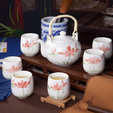 景德镇陶瓷提梁壶茶具套装包邮功夫茶具家用实用茶具大容量