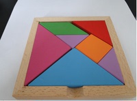 【天天特价】木制学习 大号七巧板积木 宝宝智力木质拼图玩具儿童