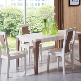 深圳钢化玻璃餐桌大理石餐桌椅组合现代简约饭桌烤漆实木餐台餐椅