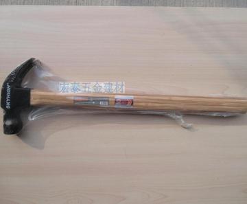 奥新工具H1013M竹柄带磁圆头高碳钢黑塑美式羊角锤13oz 锤头0.4kg