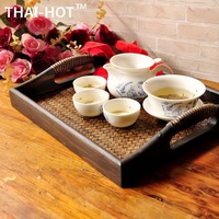 创意茶盘竹制长方形水果盘特色单层实木盘进口功夫茶具木制茶托盘