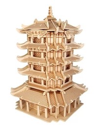 四大名楼 黄鹤楼 蓬莱阁 滕王阁 岳阳楼 木制模型 木质3D立体拼图