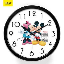 可爱卡通动漫时钟米老鼠米奇米妮挂钟圆钟现代客厅静音钟表墙钟