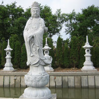 滴水菩萨石雕像汉白玉天然石材雕刻救苦观音西方三圣雕塑花岗岩