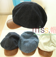 韩国代购秋天新款蓝色牛仔八角帽日系杂志学院派女款报童帽画家帽