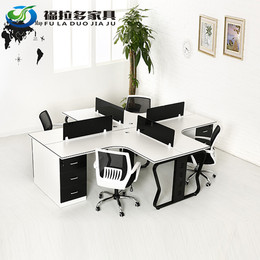 上海福拉多办公家具时尚简约公司职员办公桌两人四人位员工转角桌