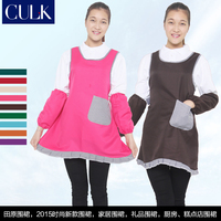 Cul.kCulk韩版时尚女款围裙 工厂员工围裙 餐厅围裙 成人罩衣印字