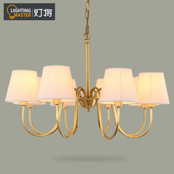 灯将 美式全铜吊灯现代简约欧式客厅餐厅卧室田园乡村灯具