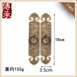 明清中式古典家具铜配件仿古纯铜柜门直条拉手衣柜橱柜门条把手