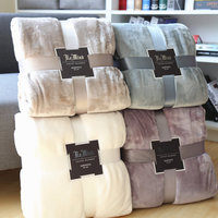 毛毯 出口纯色加厚毛巾被 法兰绒空调毯子床尾沙发毯珊瑚绒毯盖毯