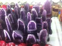 天然紫水晶洞奇石摆件观赏收藏品 镇宅辟邪防辐射消磁 按斤批发