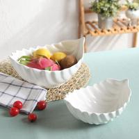 面碗沙拉碗汤碗陶瓷碗法式纯白造型西餐餐具水果创意不规则色